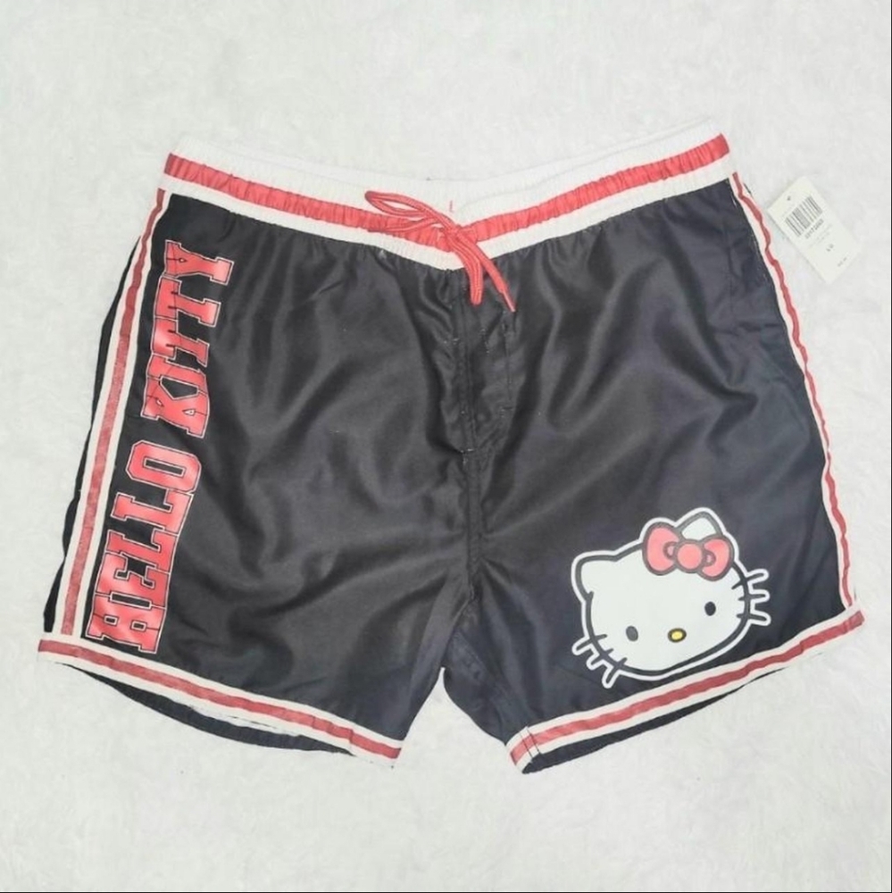 Hot Topic Black & Red Hello Kitty Shorts/Swim Trunks Women's US Large! ✨️ NWT